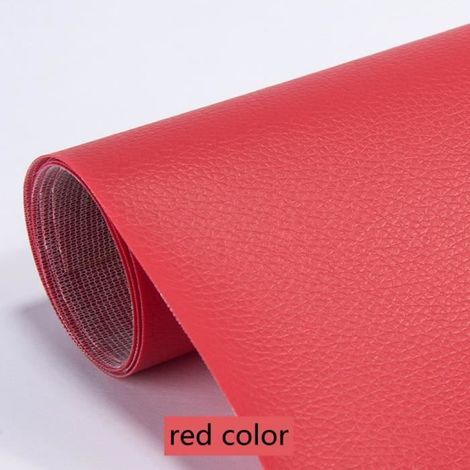 Stück 50 X 137 Cm – Rot – Autoaufkleber Aus Pu-leder, Selbstklebende, Wasserfeste Lederflicken – Ywey