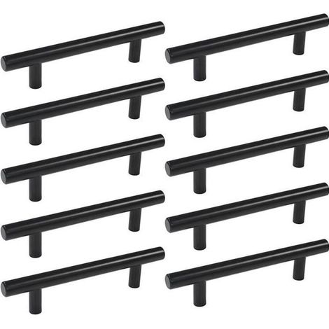 Packung Mit 20 Schwarzen Edelstahl-schranktürgriffen, 128 Mm, Inklusive Schrauben - Ywey