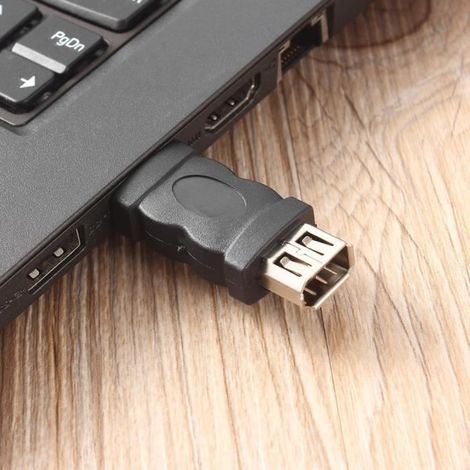 Firewire Ieee 1394 6-pin-buchse Auf Usb 2.0 Typ A Stecker Adapter Für Kameras, Mobiltelefone, Mp3-player Und Pdas (schwarz) - Ywey