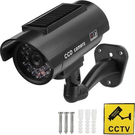 Solarbetriebene Attrappe Einer Überwachungskamera, Realistische Wasserdichte Cctv-attrappe Mit Licht Hb058-ywey