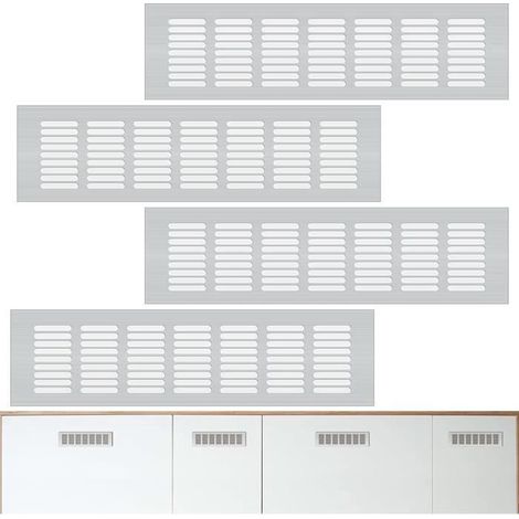 Aipaide Lüftungsgitter, 4 Stück Robuste Rechteckige Lüftungsschlitze Aus Aluminiumlegierung Für Schränke Und Türen (830 Cm) - Ywey