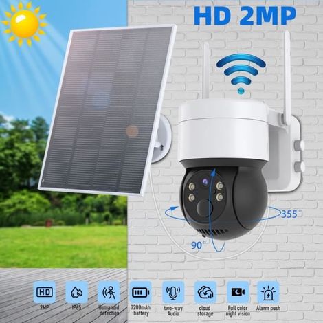 Drahtlose Überwachungskamera Für Den Außenbereich, Autarke Wlan-solarkamera Mit Solarpanel, 3 Batterien, Bewegungserkennung - Ywey