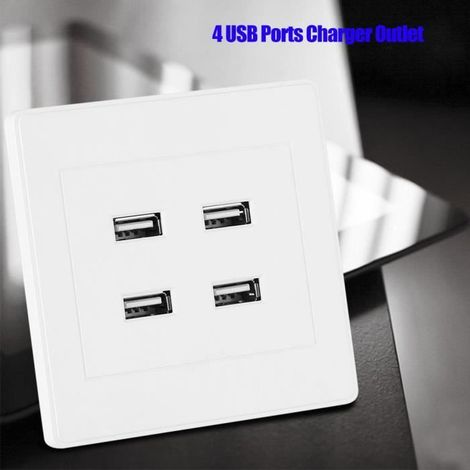 Dilwe 4-port-usb-wandsteckdose, 5v-gleichstromnetzteil, Ladeanschluss, Wandsteckdose Für Zuhause Und Büro (110–250 V) – Ywey