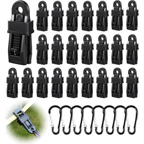 Befestigungsset Für Poolabdeckungen – 32-teilig – 24 Clips Und 8 Karabiner – Weiß – Ywey