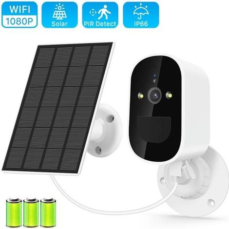Prumya Drahtlose Solar-wlan-überwachungskamera, Full-hd-ip-sicherheitskamera Für Den Außenbereich, Ip66 Wasserdicht Mit 6000-mah-akku - Ywey