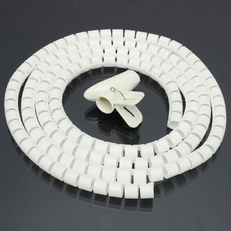 Weißer 2 M Langer Ø15 Mm Spiral-kabelmanagementschlauch Zur Organisation Von Kabeln Und Bändern - Ywey