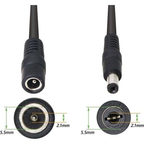 5,5/2,1 Mm 12 V Dc Stromverteilerkabel 1 Stecker Auf 2 Buchsen Videoüberwachungs-verteilerkabel 1 Stecker Auf 2 Buchsen (0,3 M)