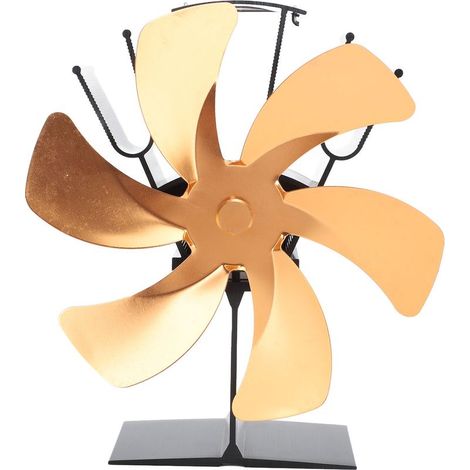 Yctze Vertikaler Ofenventilator Mit Wärmezirkulation 6 Oder Höher - Holz- Und Ölofenheizung (schwarz) (gold)