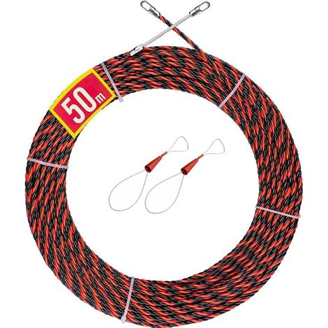Lauwexe – 50 M Abschleppband Für Elektriker – 6 Mm Durchmesser – Dreifach Verdrilltes Polyester – Hitzebeständig Und Alterungsbeständig – Für Verkabelungen In Beengten Räumen
