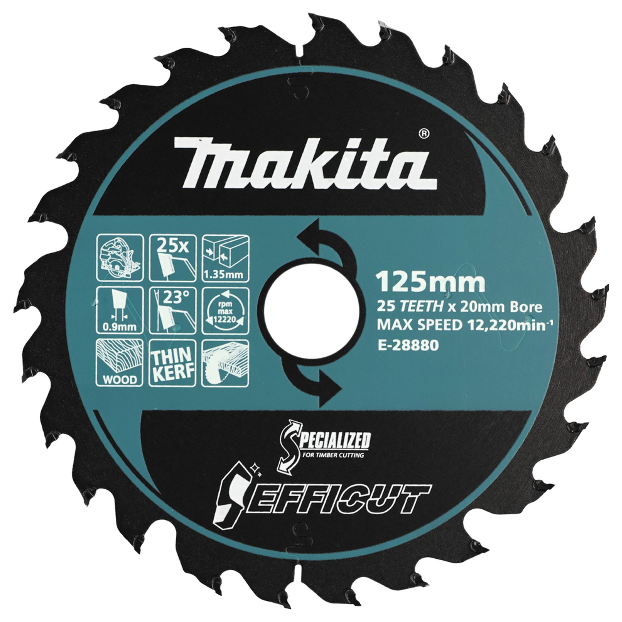 Efficut Tct Klinge Makita E-28880 125x20mm 25t