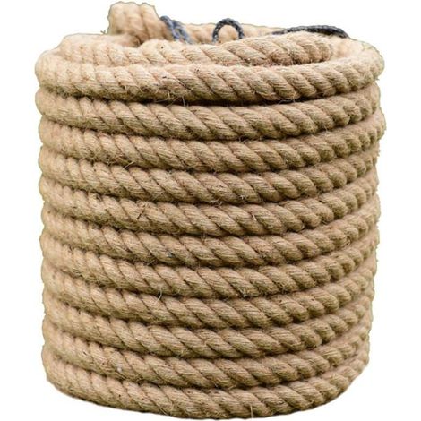 Naturjuteseil 16 Mm / 18 Mm / 20 Mm, Robustes Hanfseil Für Gartenarbeit, Verpackung Und Heimdekoration (18 Mm)