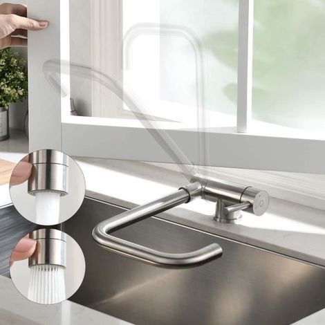 Cecipa Klappbare Küchenarmatur Mit 2 Wählbaren Strahlarten, Unterfenster-küchenarmatur, Schwenkauslauf