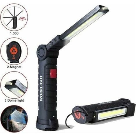Nosheir 800 Lumen Wiederaufladbare Led-arbeitsleuchte - Magnetfuß, 5 Modi - Garage/camping/notfall