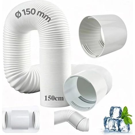 Tragbarer Klimaanlagenschlauch Mit Mitgeliefertem Anschlussstück, Robust Und Langlebig, Einfach Zu Installieren, Für Klimaanlagen Und Wäschetrockner, 150 Mm Durchmesser, 150 Cm Länge