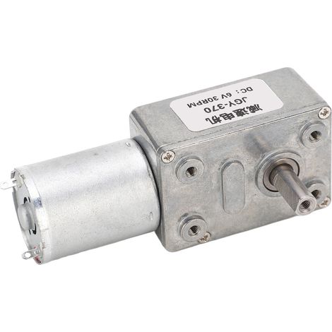 Moteur À Engrenage À Vis Sans Fin À Couple Élevé, Arbre Unique De 12 Mm, Autobloquant Et Réversible, À Turbine Cc Avec Base Fixe, 6 V, 30 Tr/min