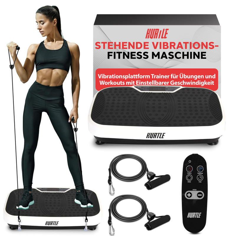 Hurtle Vibrationsplatte, 40 Stufen, Ganzkörpertraining, Weiß