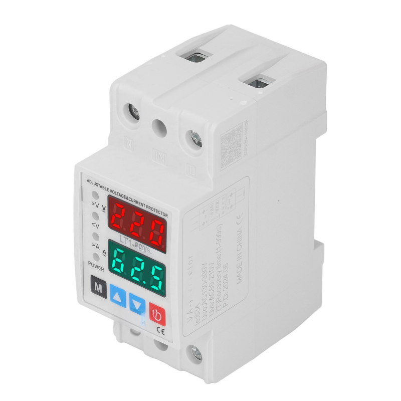 Ac220v 63a Überspannungs- Und Unterspannungsschutzgerät Mit Doppelanzeige, Magnetischer Verriegelung Und Automatischer Wiederholungsfunktion.