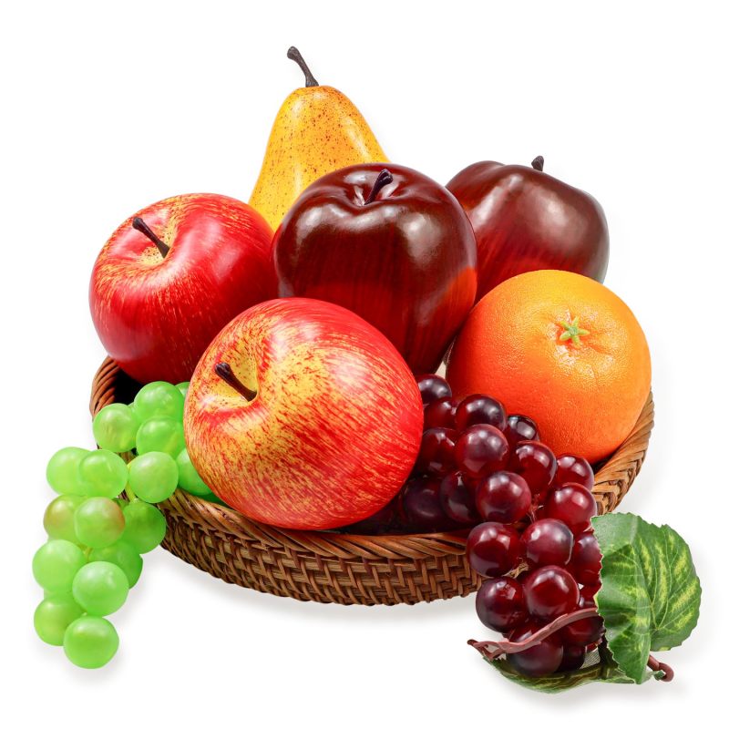 Set Mit 8 Künstlichen Früchten, Ideal Für Die Dekoration Im Innen- Und Außenbereich (trauben, Orangen, Birnen). Perfekt Für Partys Und Tischdekorationen.