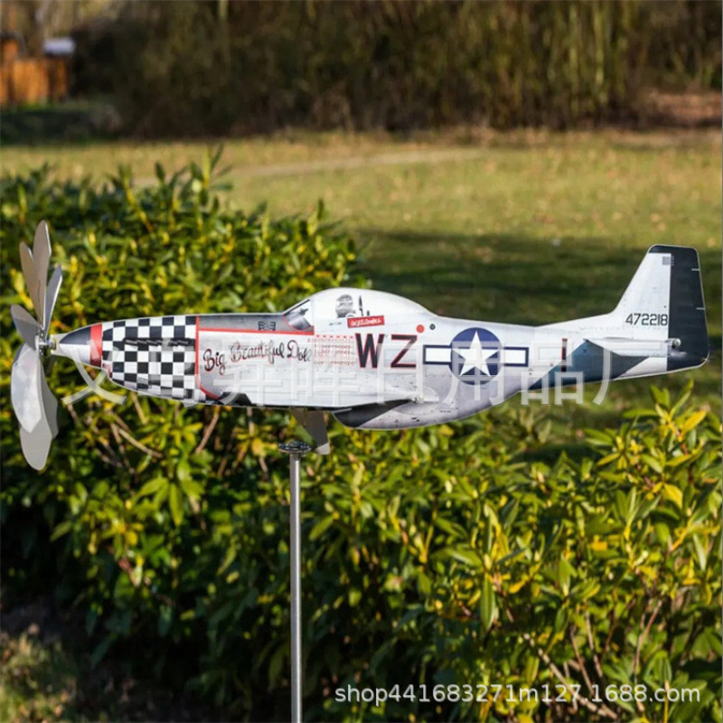 Gartenwindmühle In Flugzeugform, Kreative, Farbenfrohe Metallwindmühle In Flugzeugform, Segelflugzeug