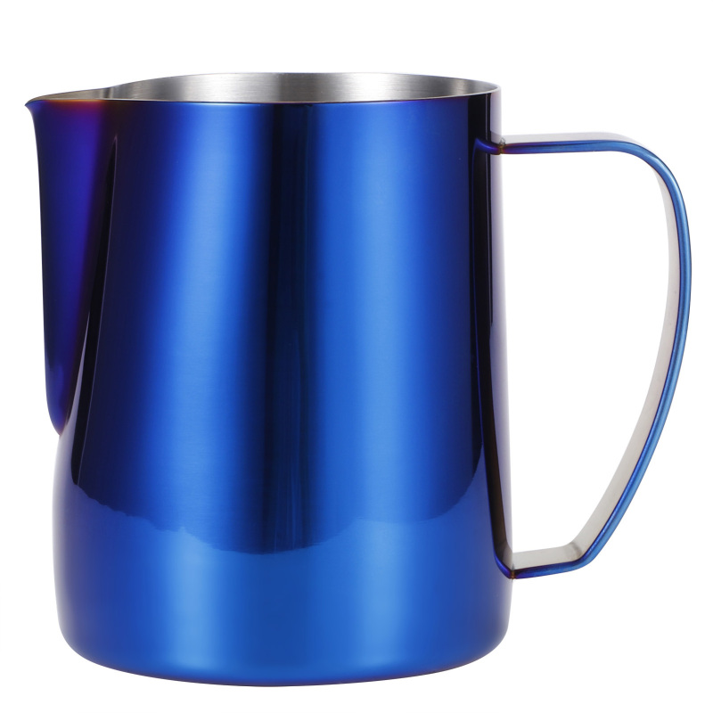 Bunte Japanische Kaffeekanne Aus Edelstahl, Milchaufschäumer, Ideal Für Latte Art, Blau, 600 Ml