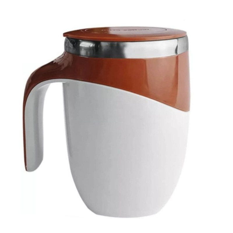 Selbstumrührender Magnetischer Kaffeebecher Aus Edelstahl 304 Mit Deckel, 380 Ml, Braun, Ideal Für Zuhause, Büro Und Unterwegs. 380 Ml.