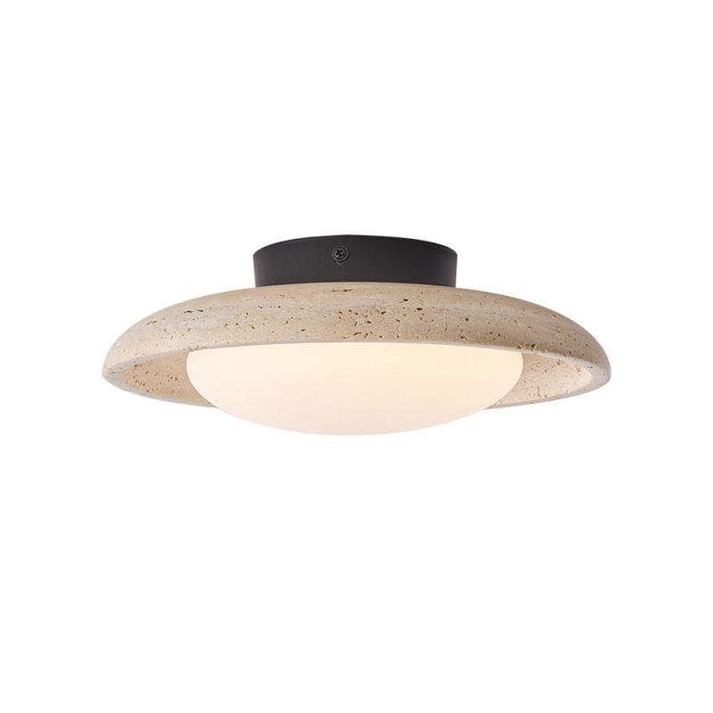 Vintage-deckenleuchte Aus Naturstein Und Gelbem Travertin Im Vintage-stil Mit Led-beleuchtung. Ideal Für Küchen, Flure, Treppenhäuser Und Veranden.