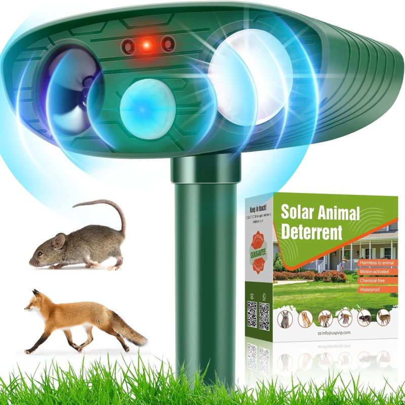 Ultraschall-katzen- Und Fuchsabwehrgerät Mit Pir- Und Led-detektor, Wasserdicht (garten)
