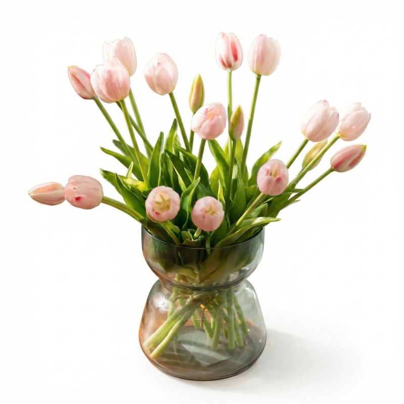 Künstlicher Tulpenstrauß Aus Latex, Heim- Und Hochzeitsdekoration (20 Stück, Hellrosa)