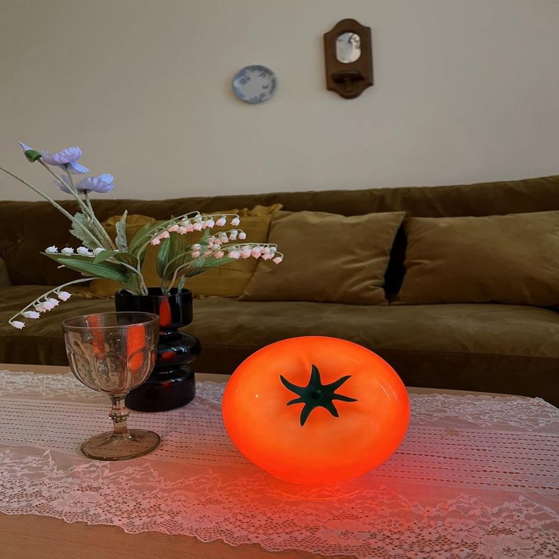 Niedliches, Tomatenförmiges Nachtlicht, Dekorative Tischlampe Für Schlafzimmer, Wohnzimmer Und Küche, Rote Farbe