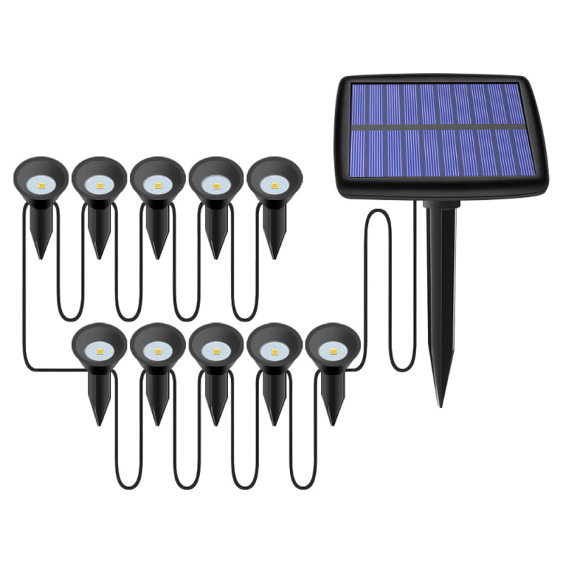 Wasserdichte Solar-gartenleuchte Für Den Außenbereich, 1 Bis 2 Fächer, 1 Bis 10 Fächer, Ip55, Weißes Licht