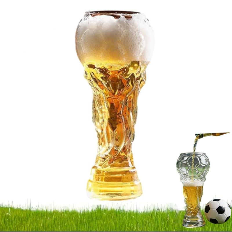 Bierglas In Form Eines Fußballpokals, Kreatives Wm-design, Großes Fassungsvermögen Für Fans (600 Ml)