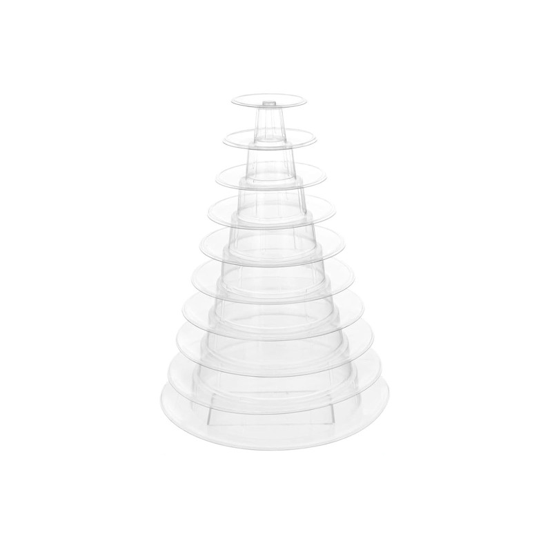 Runder, Zehnstöckiger Macaron-präsentationsständer, Transparent, Aus Kunststoff, Für Kuchen Und Desserts.