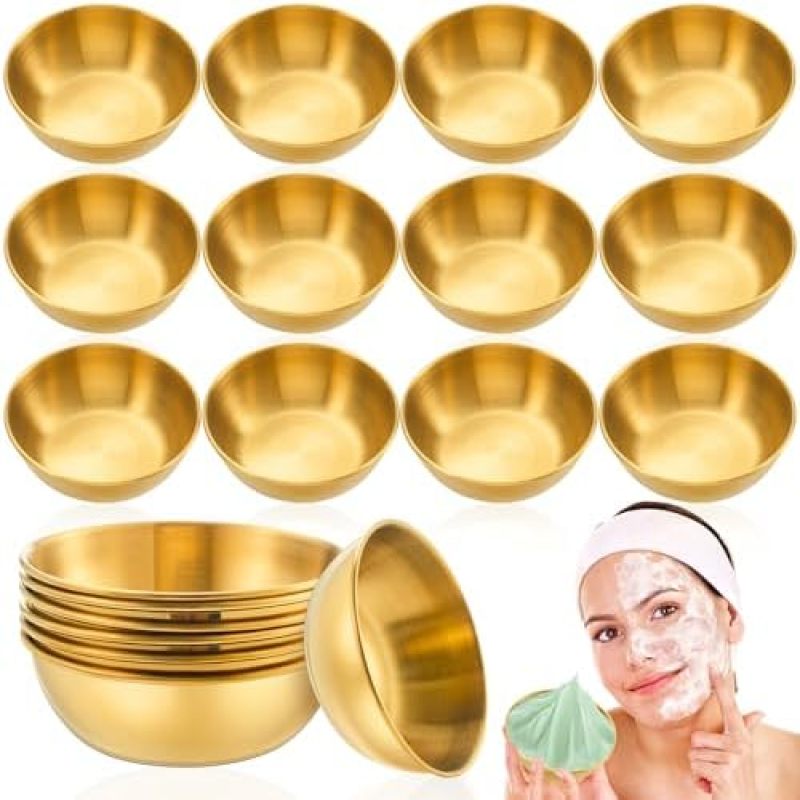 Goldene Edelstahl-schmelzschüsseln Für Kosmetik, 12er-set