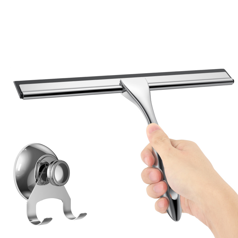 Duschabzieher Aus Edelstahl Mit Saugnapf, Für Fenster Und Badezimmer (25 Cm)