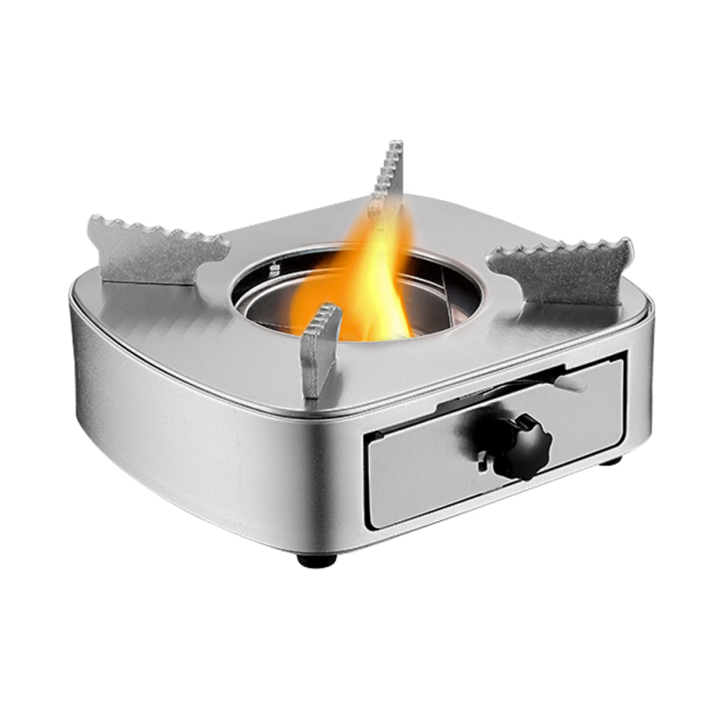 Mini-spirituskocher Aus Edelstahl, Einstellbare Flammenstärke, Windfester Schubladenbrenner Für Grillabende Und Fondue Im Freien.