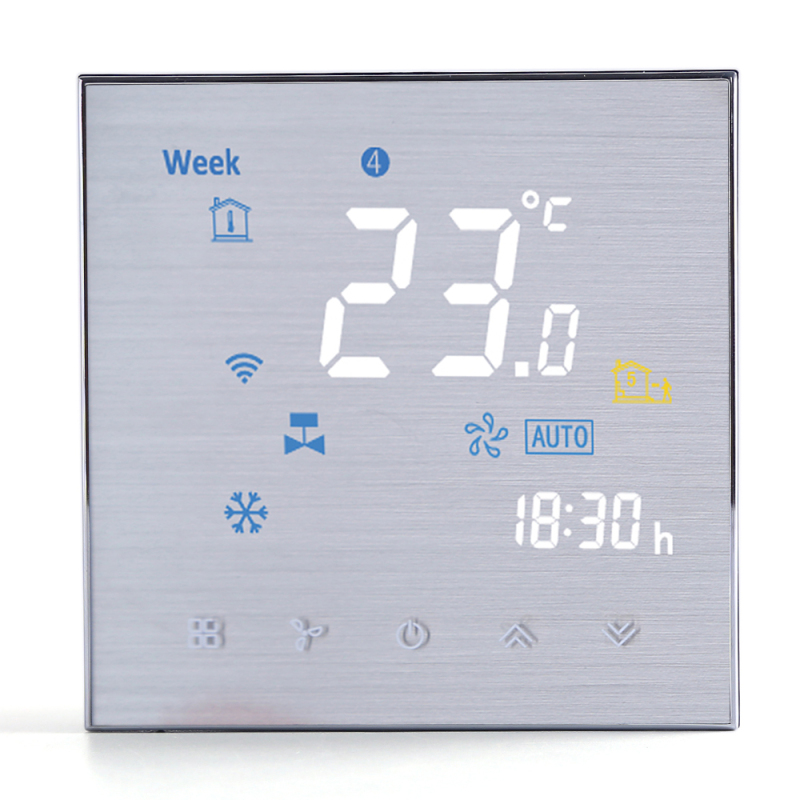 Zweirohr-raumthermostat Mit Digitaler Programmierung Und Wlan-funktion Für Klimaanlagen (bac-3000alw, Silber)