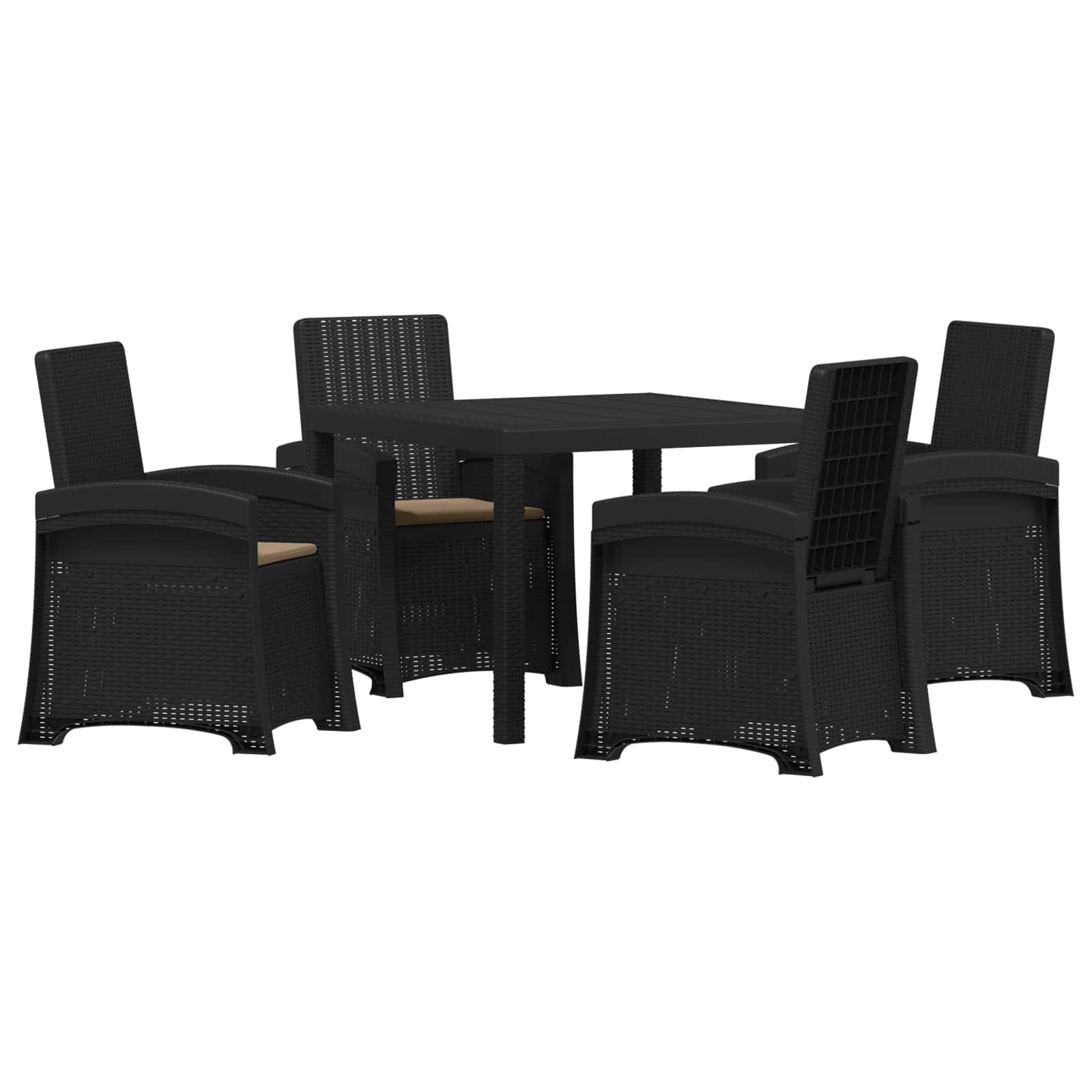 Maison Exclusive - Garten Essgruppe 5 Stk. Anthrazit Und Taupe 10