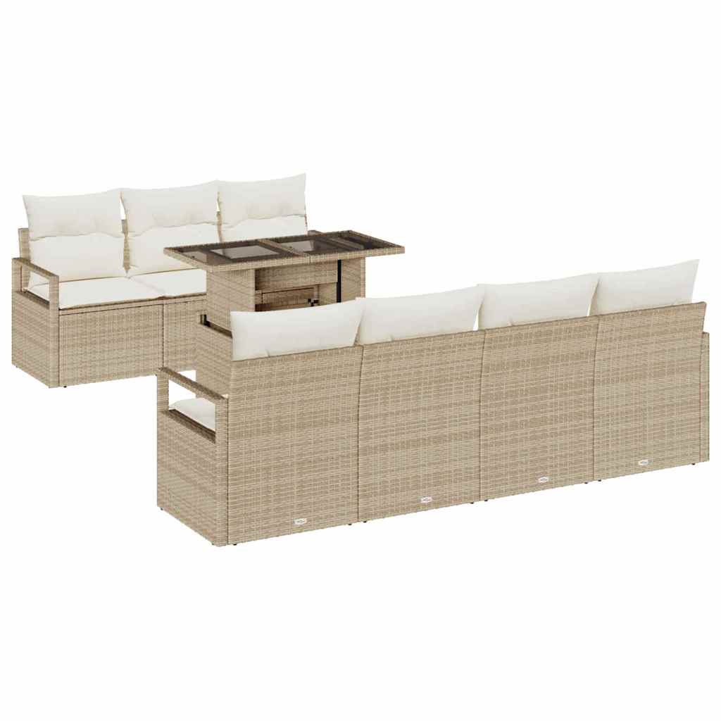 Maison Exclusive - Gartensofa-set 8 Stk. 7-sitzer Beige Und Creme