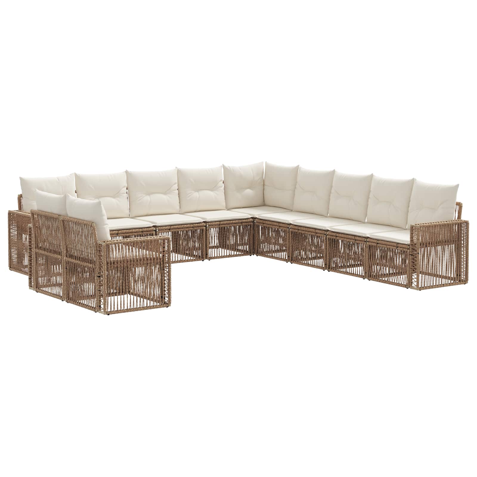 Maison Exclusive - Gartensofa-set 11 Stk. 11-sitzer Beige Und Cre
