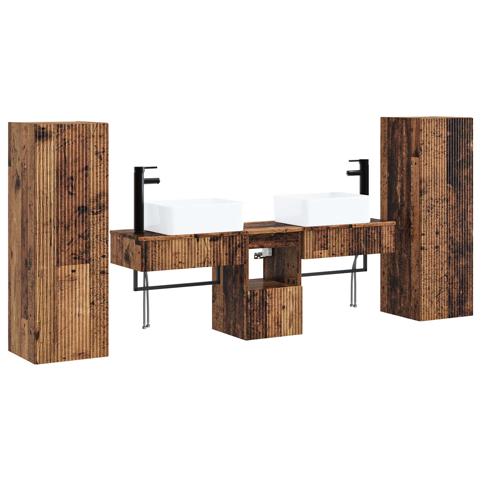 Maison Exclusive - Badezimmermöbel-set 5 Stk. Altholz 202 X 35 X