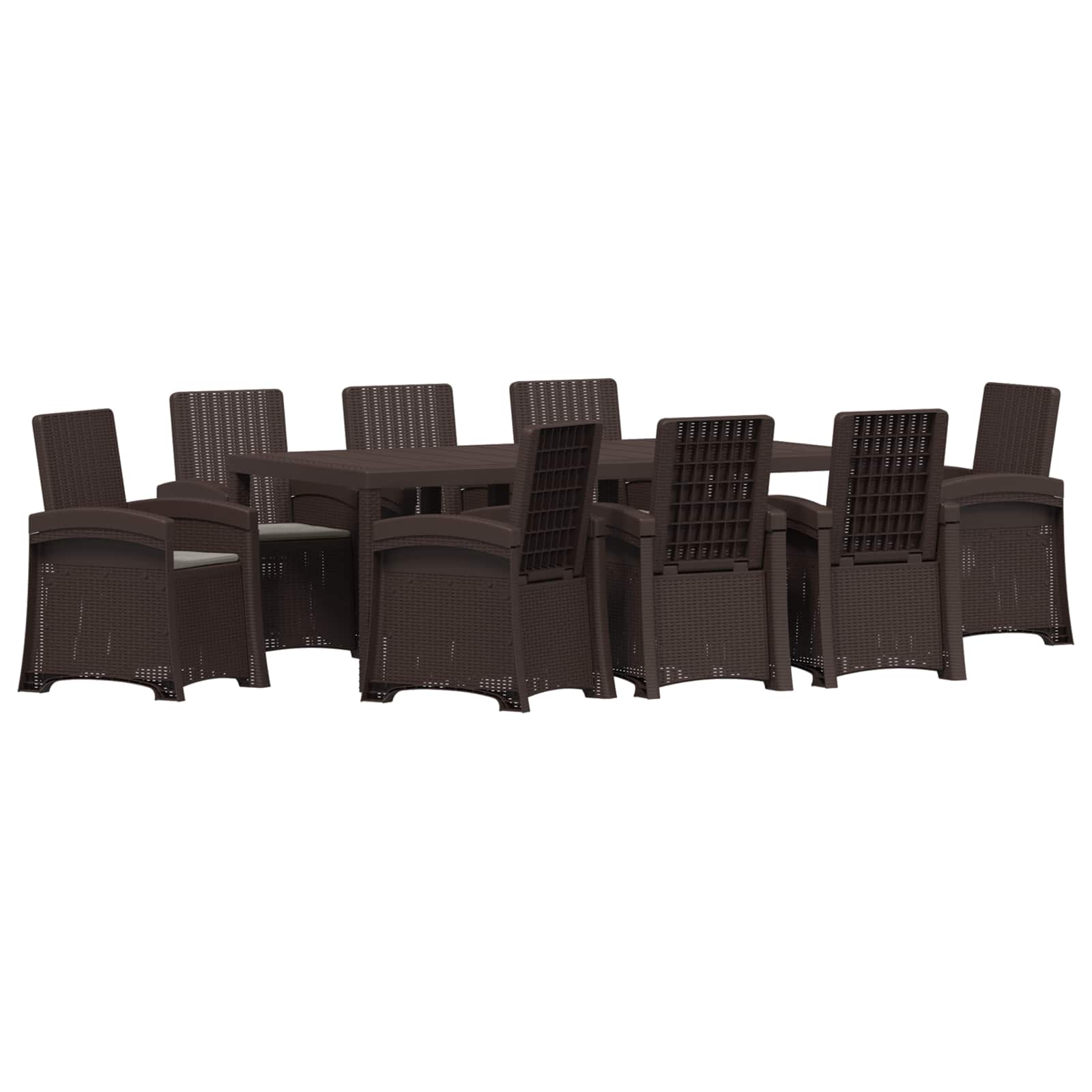 Maison Exclusive - Garten Essgruppe 9 Stk. Braun Und Hellgrau 200