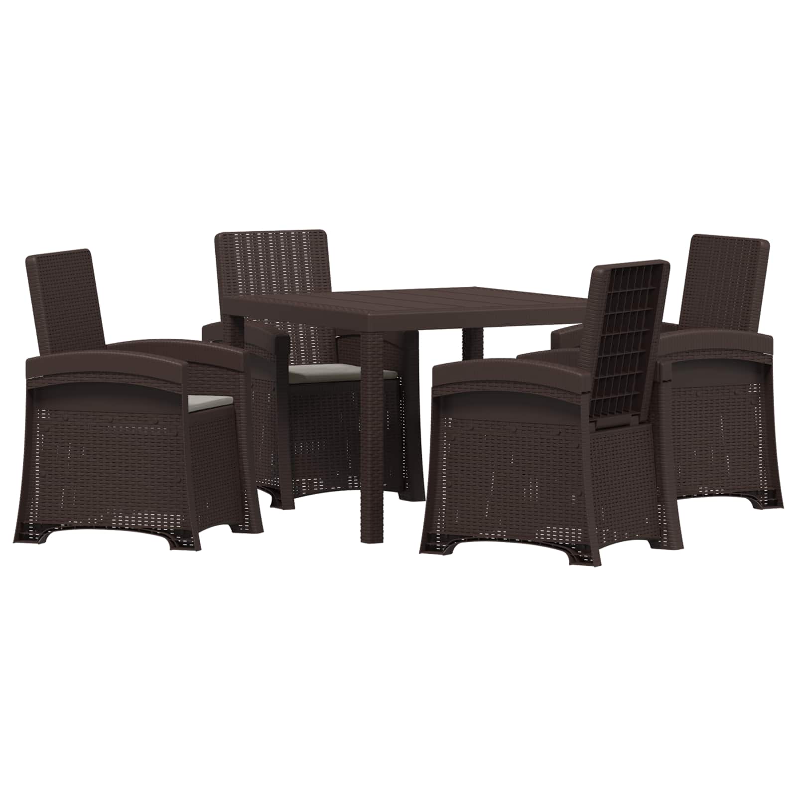 Maison Exclusive - Garten Essgruppe 5 Stk. Braun Und Hellgrau 100