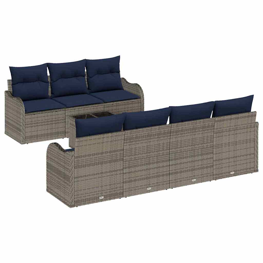 Maison Exclusive - Sofa Set 8 Stk. 7-sitzer Grau Poly-rattan