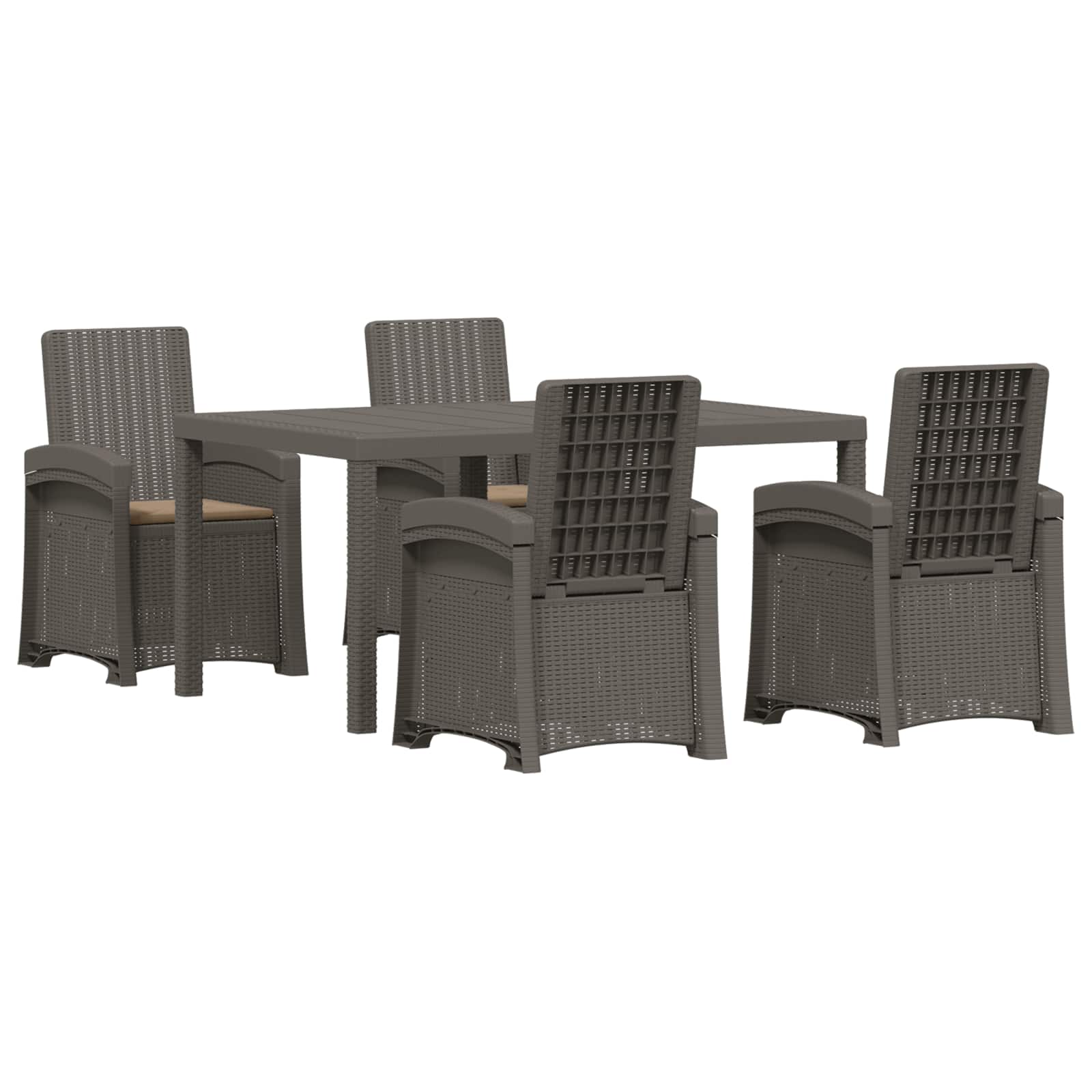 Maison Exclusive - Garten Essgruppe 5 Stk. Hellgrau Und Taupe 150