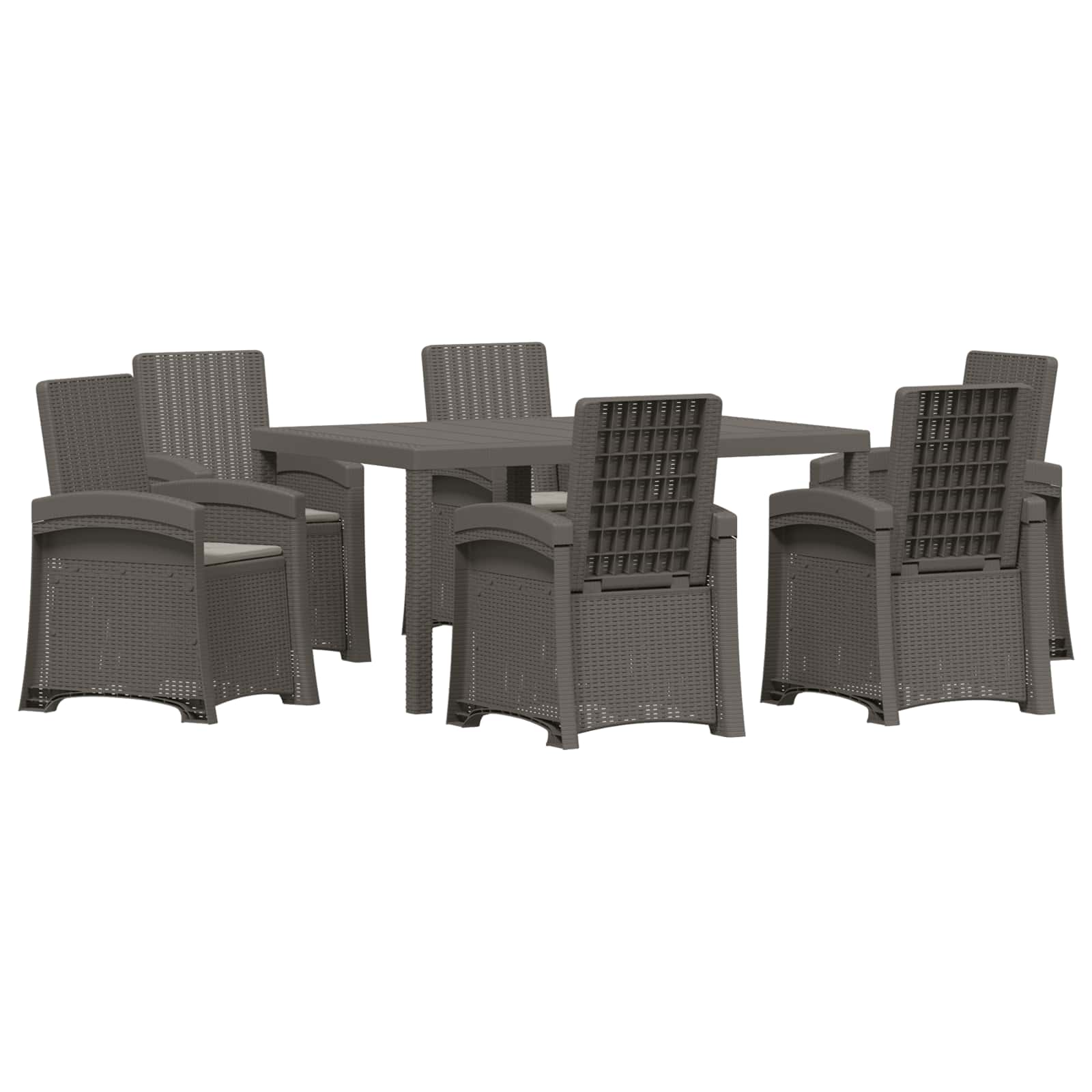 Maison Exclusive - Garten Essgruppe 7 Stk. Hellgrau 150 Cm Pp