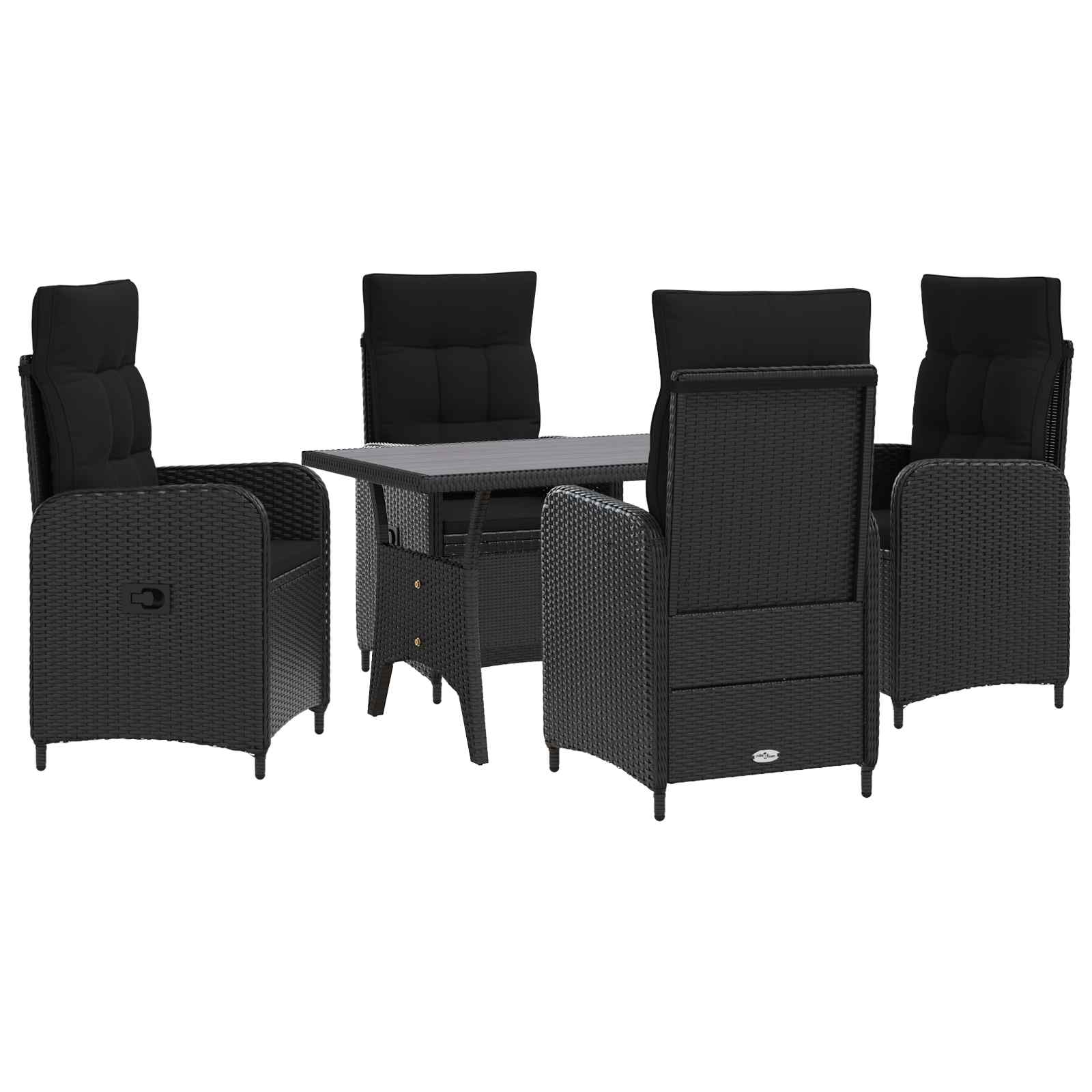 Maison Exclusive - Outdoortisch-set 5 Stk. Schwarz 120 X 70 X 66