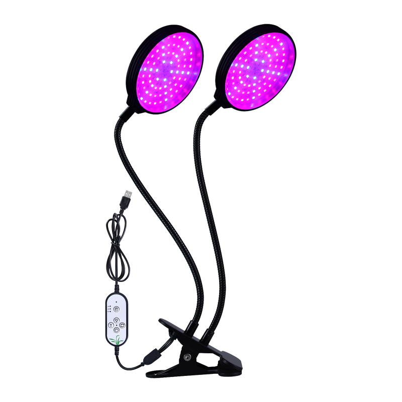 Vollspektrum-led-pflanzenlampe, Automatische Ein-/ausschaltfunktion, 5 Helligkeitsstufen, Wasserdicht, Klemme, Schwanenhals (4/8/12h)