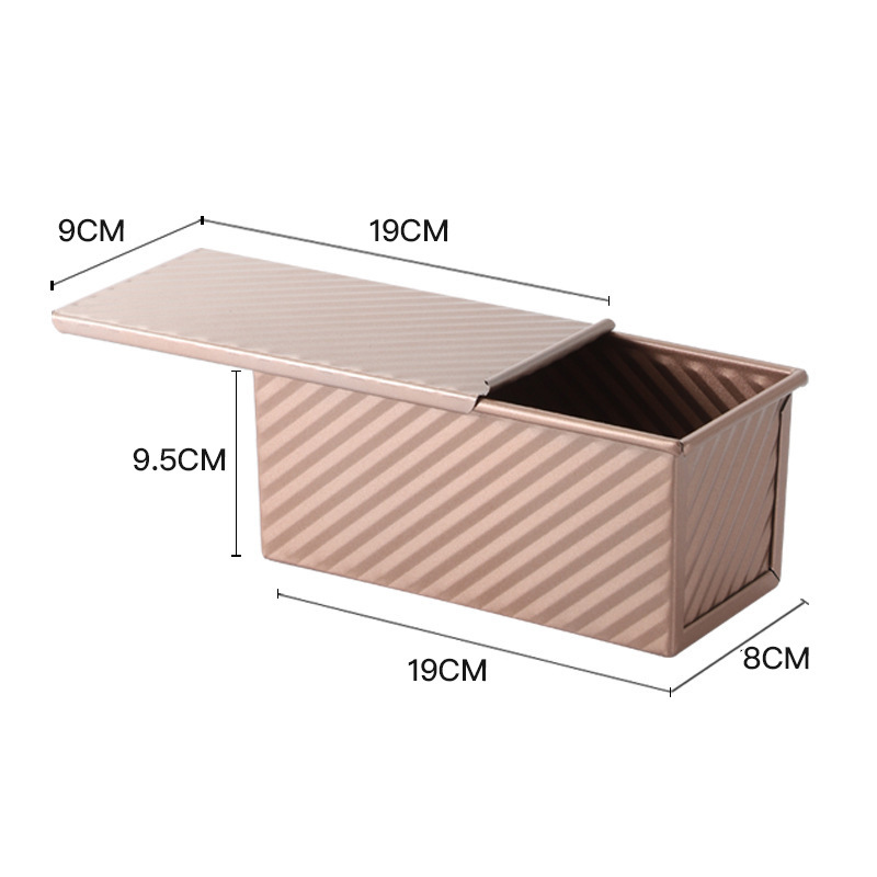 Goldene, Geriffelte Toastbox Aus Kohlenstoffstahl Mit Deckel, Brotform, Toastform Zum Backen Von Kuchen (roségold 230 G)