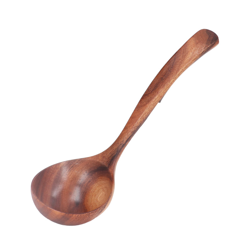 Schöpfkelle Aus Akazienholz Mit Langem Griff, Suppenlöffel, Küchenutensil Mit Natürlicher Textur, Größe M