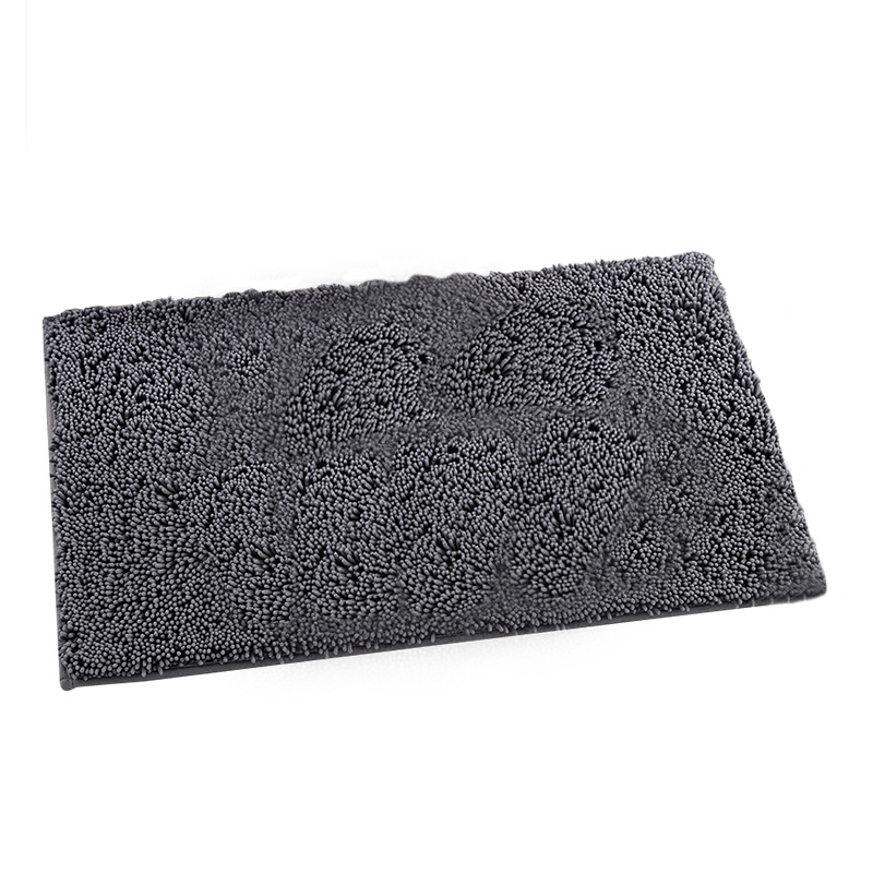 Ultraweiche, Saugfähige, Rutschfeste Badematte Aus Chenille-mikrofaser (33 X 50 Cm, Dunkelgrau)